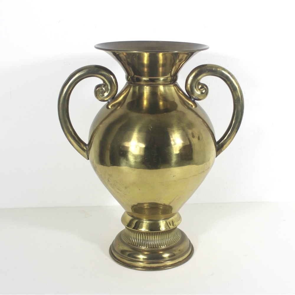 Vintage Large Brass Vase with Handles